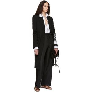 Ann Demeulemeester Black Linen and Silk Trousers size M (36) BNWT Missing Belt!!